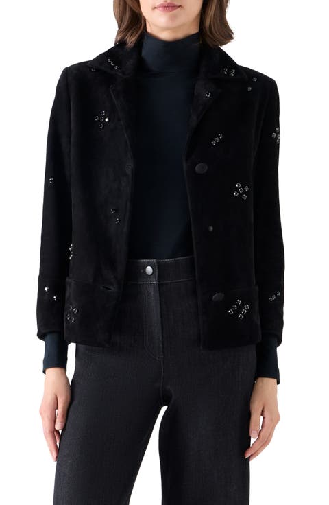 Embellished Suede Jacket
