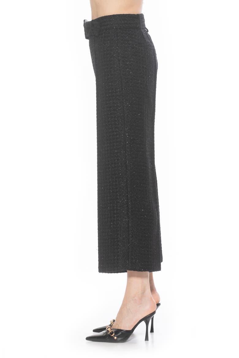 Caden Tweed Wide Leg Pants, Alternate, color, BLACK