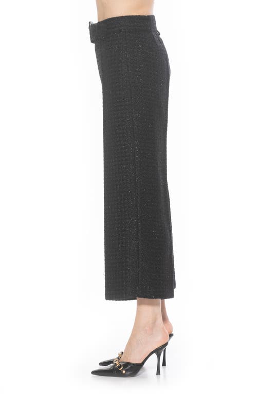 Alexia Admor Caden Tweed Wide Leg Pants In Black