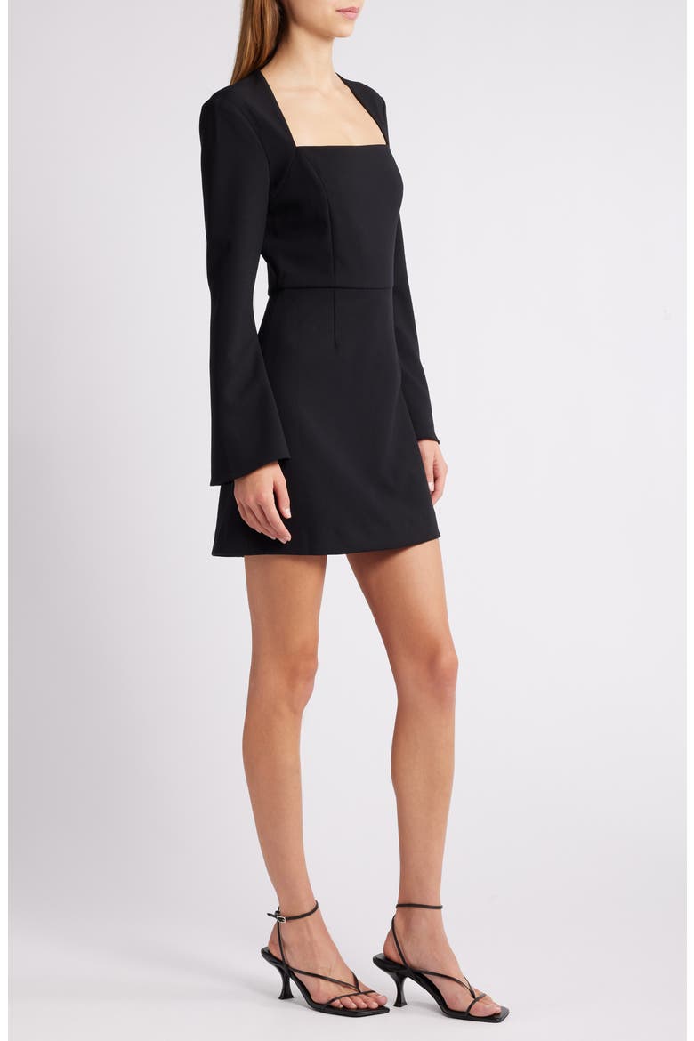 Whisper Long Sleeve Minidress, Alternate, color, 02-BLACK