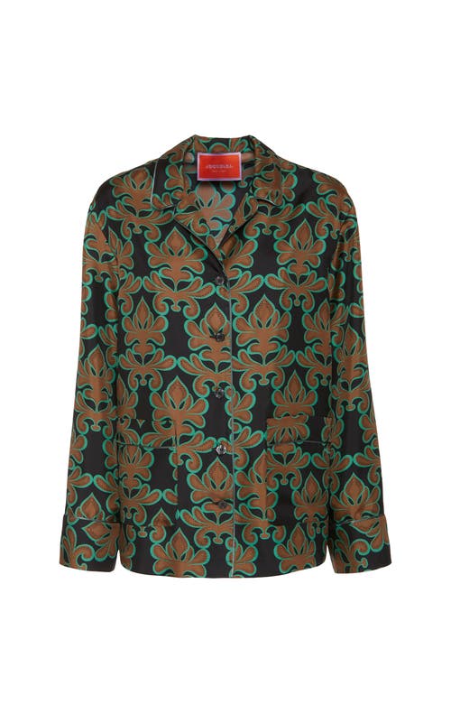 LA DOUBLEJ LA DOUBLEJ PAJAMA SHIRT HERALD BLACK