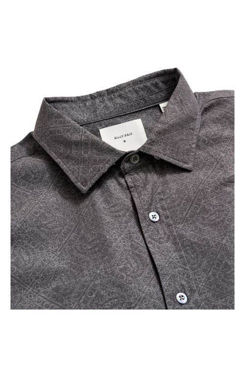 Billy Reid Paisley Melange Cedar Shirt In Asphalt