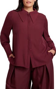 ELOQUII Pointed Collar Button Up Shirt