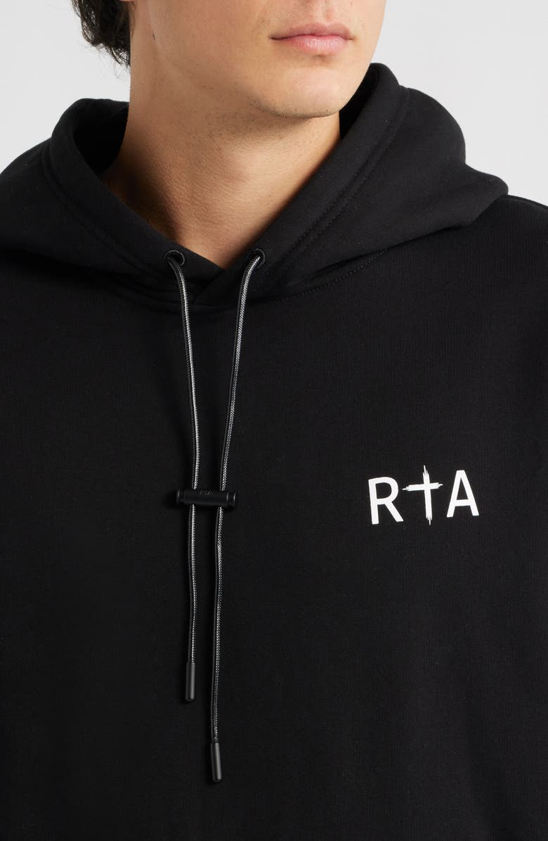 RtA Dion Cross Graphic Hoodie, Alternate, color, Black White Cross