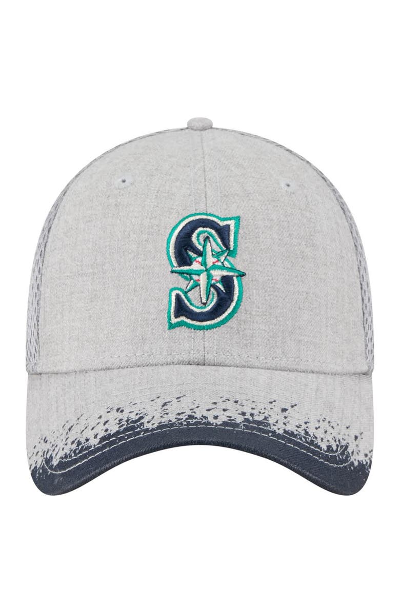 New Era Men's New Era Gray Seattle Mariners Visor Paint Splatter 39THIRTY Flex Hat, Alternate, color, 