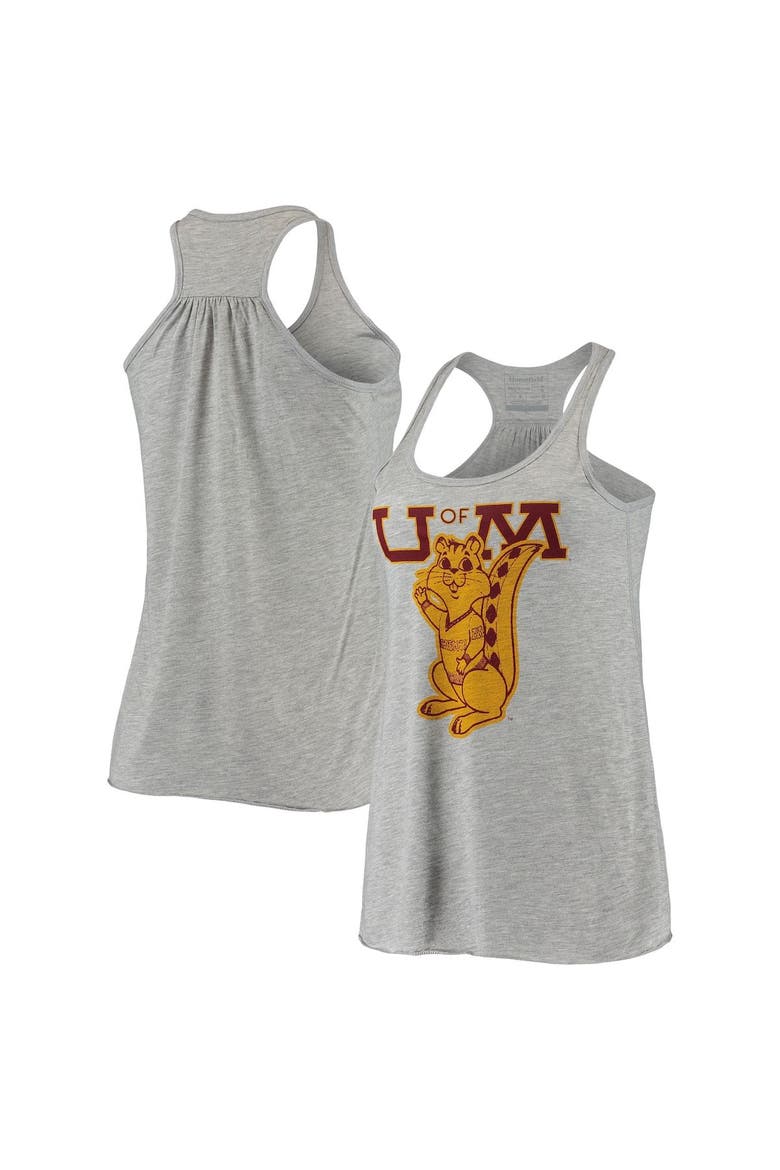 Women's Homefield Ash Minnesota Golden Gophers Vintage Racerback Tank Top, Main, color, Ash