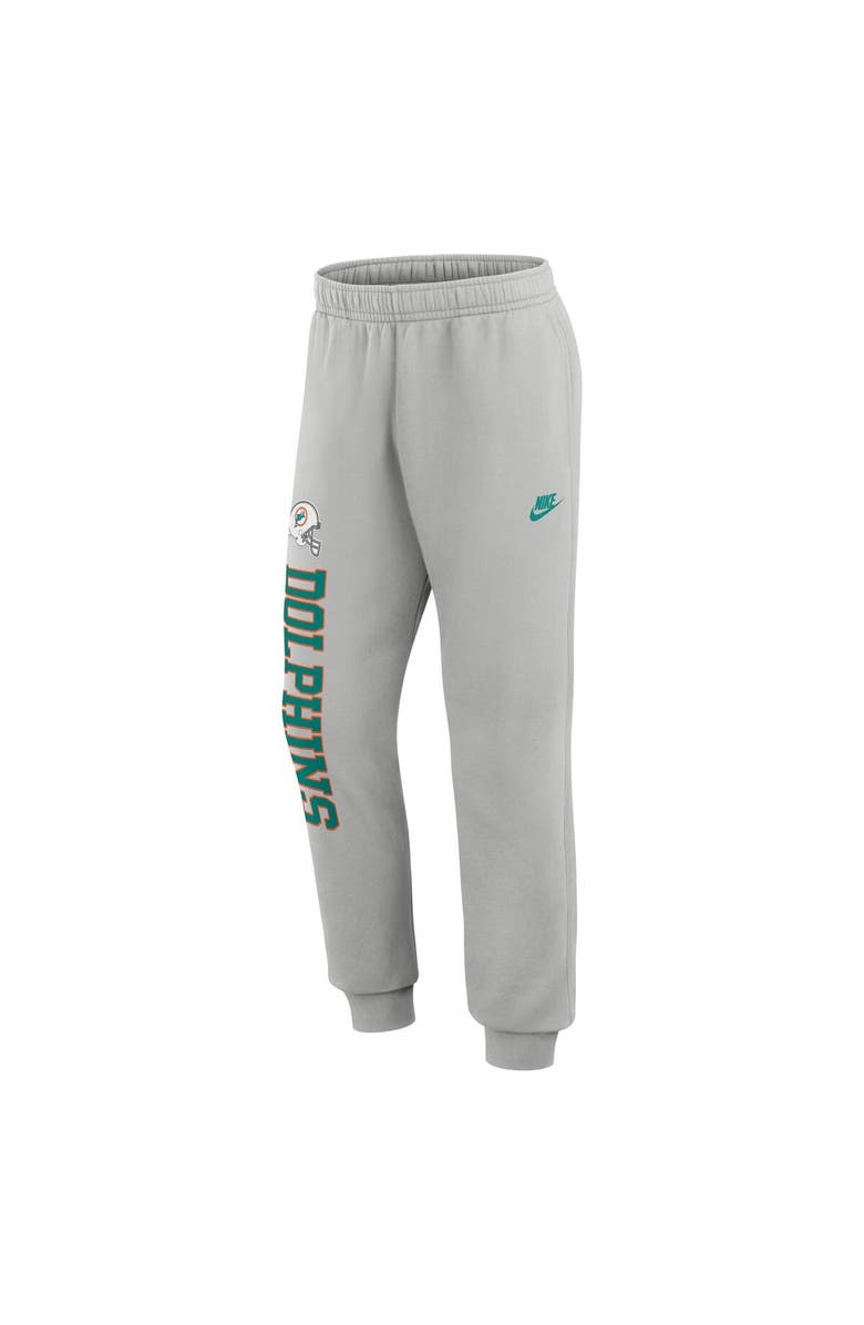 Nike Men's Nike Silver Miami Dolphins Rewind Club Fleece Joggers, Alternate, color, 