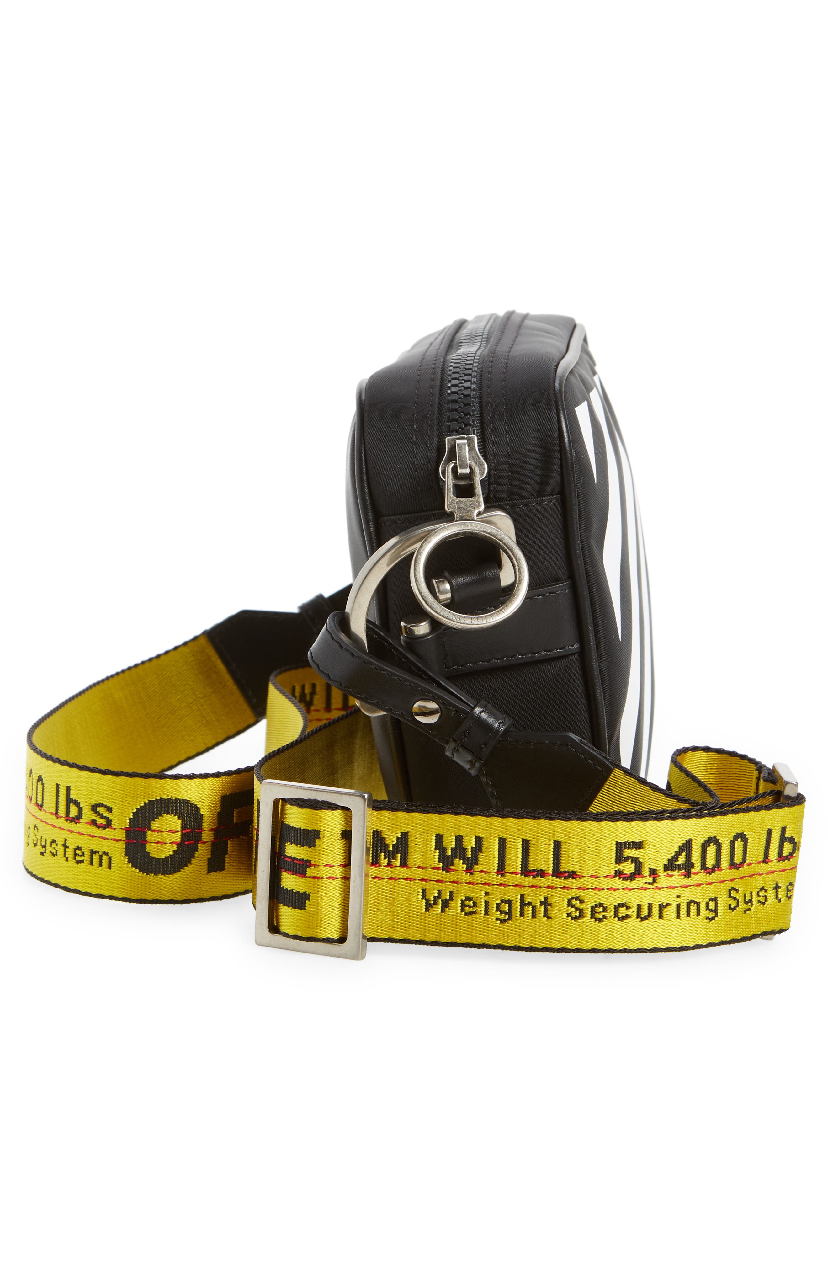 Off-White Binder Diagonal Stripe Nylon Crossbody Bag, Alternate, color, 