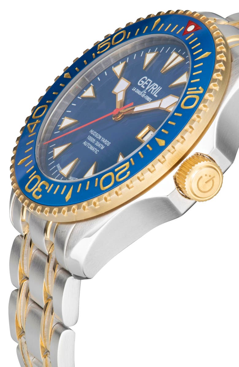GEVRIL Men's Hudson Yards Two-Tone Bracelet Watch, 43mm, Alternate, color,