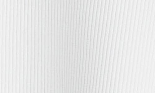 Vince Flared-hem Rib-knit Cotton-blend Jersey Midi Dress In Optic White