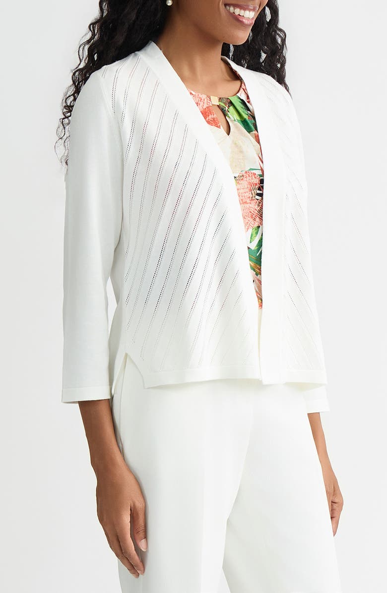 KASPER Diagonal Open Stitch Cardigan, Alternate, color, 