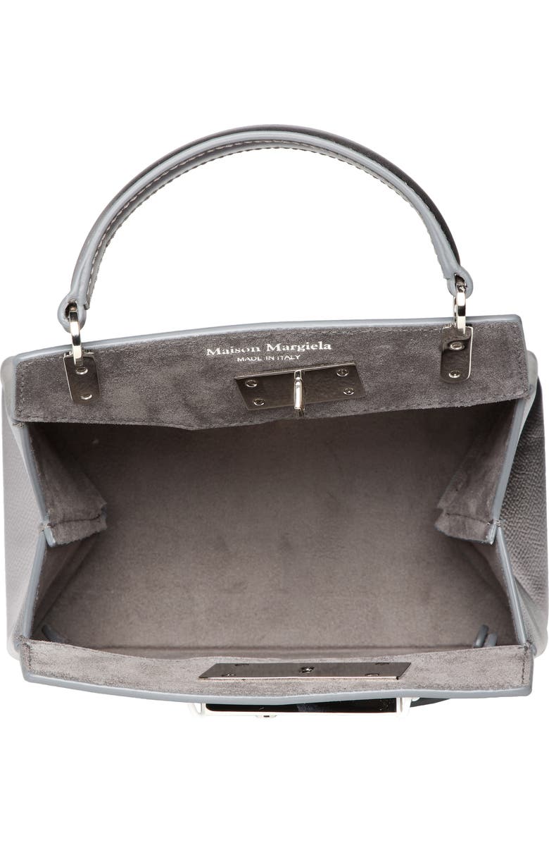 Maison Margiela Small Snatched Metallic Leather Top Handle Bag, Alternate, color,
