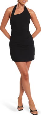 Petal & Pup Cass Asymmetric Cotton Halter Minidress