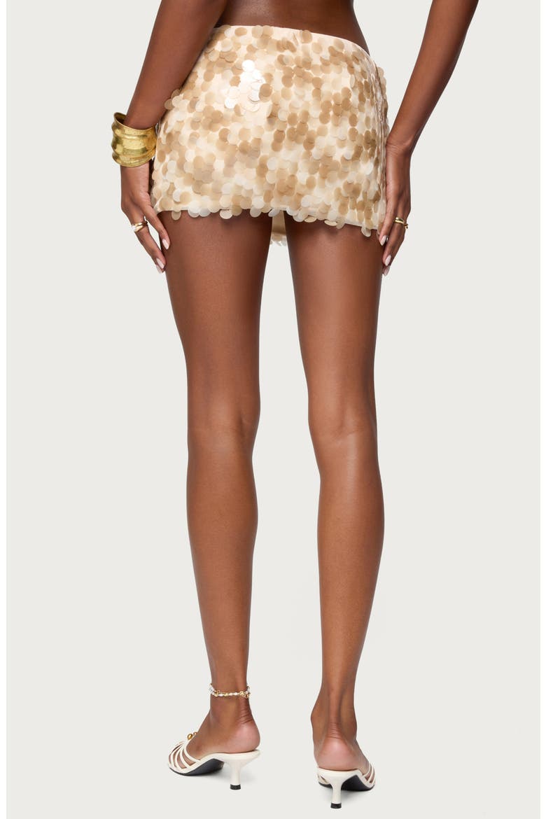 Sonia Sequin Low Rise Miniskort, Alternate, color, BEIGE