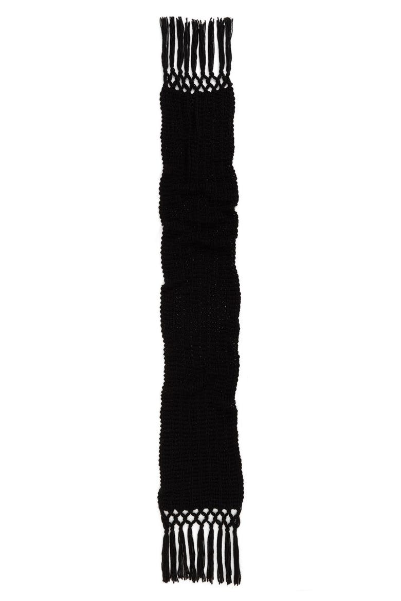 Chunky Marled Scarf, Alternate, color, BLACK