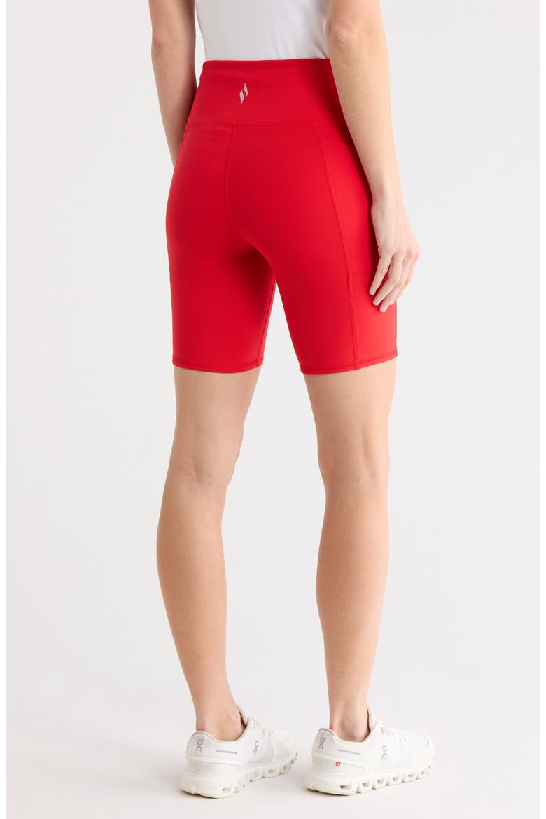 GoFlex High Waist Side Pocket 8" Bike Shorts, Alternate, color, TRUE RED