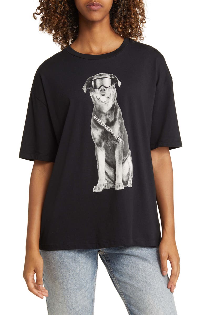 Noisy may Dylan Oversize Ski Dog Graphic T-Shirt, Main, color, 