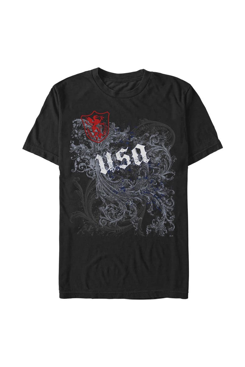 Men's Lost Gods USA Goth Floral  Graphic T-Shirt, Main, color, Black