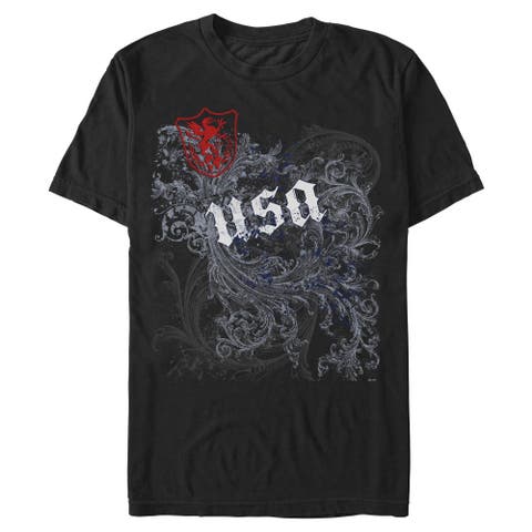 Men's Lost Gods USA Goth Floral  Graphic T-Shirt