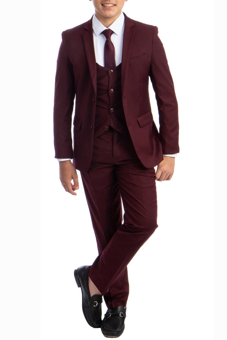 Solid 5-Piece Set, Main, color, BURGUNDY
