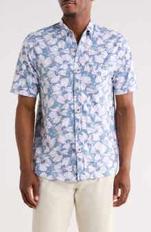 Floral Print Short Sleeve Button Up Shirt