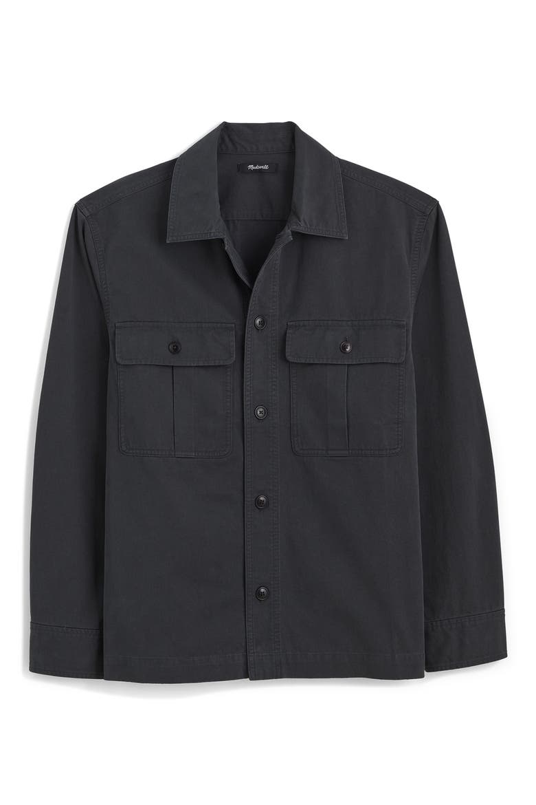 Cotton Twill Overshirt, Main, color, PEPPER