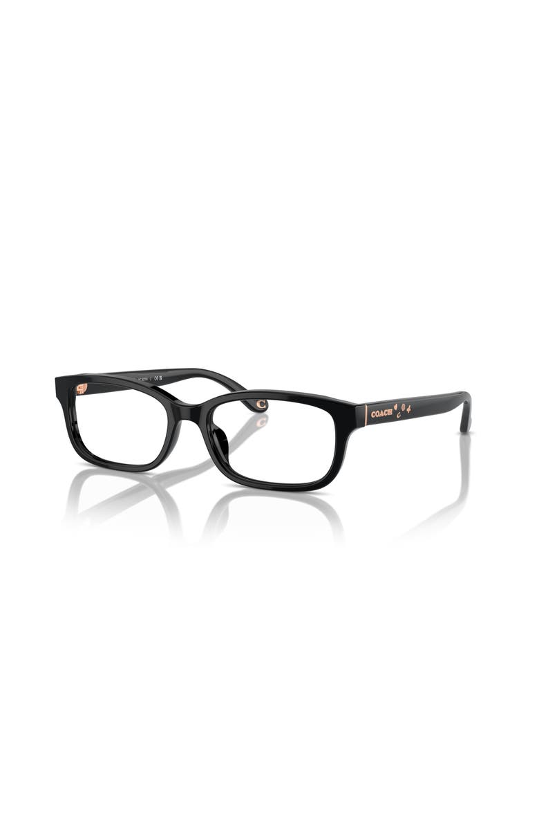 COACH 50mm Rectangle optical glasses, Main, color, Black