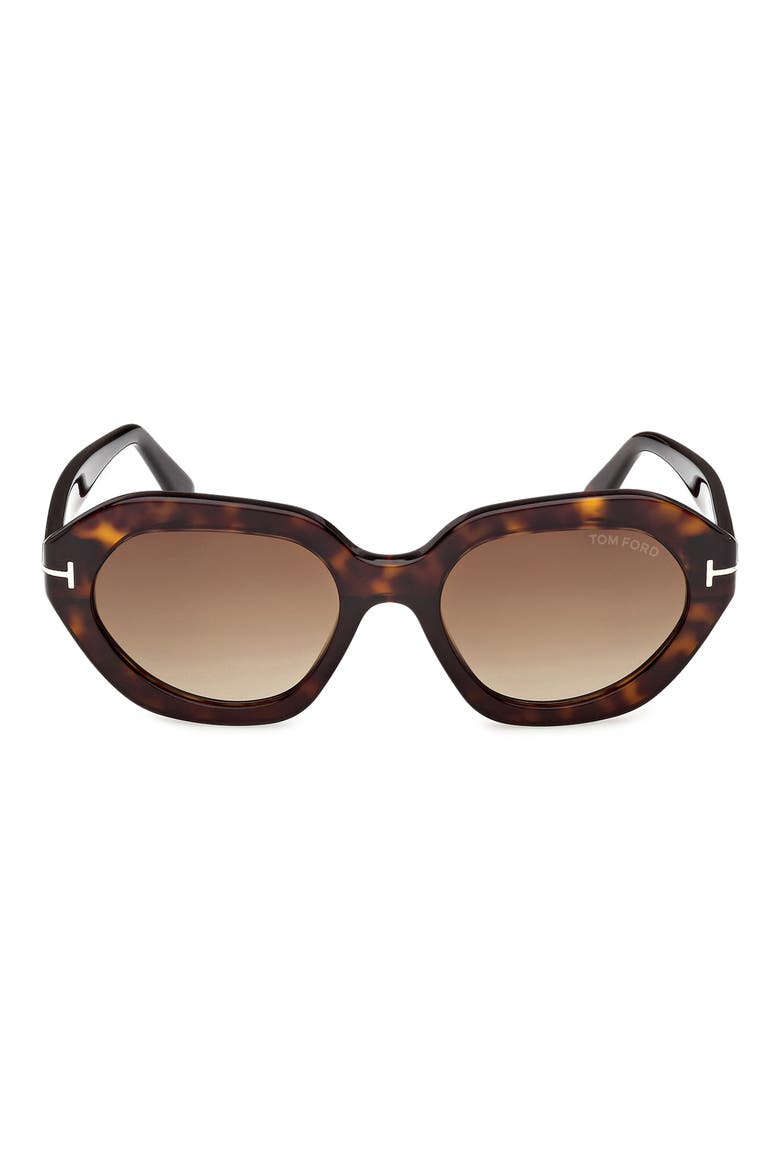 Meryl 53mm Gradient Geometric Sunglasses, Main, color, DARK HAVANA / BROWN