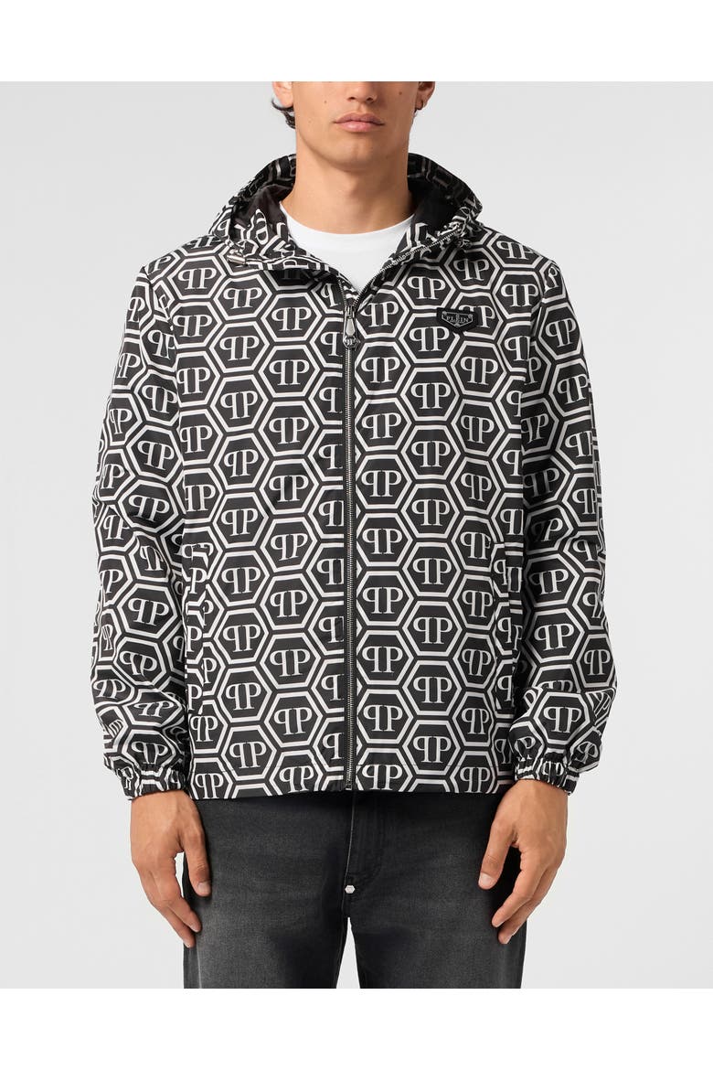 Nylon Jacket Monogram Men, Main, color, black