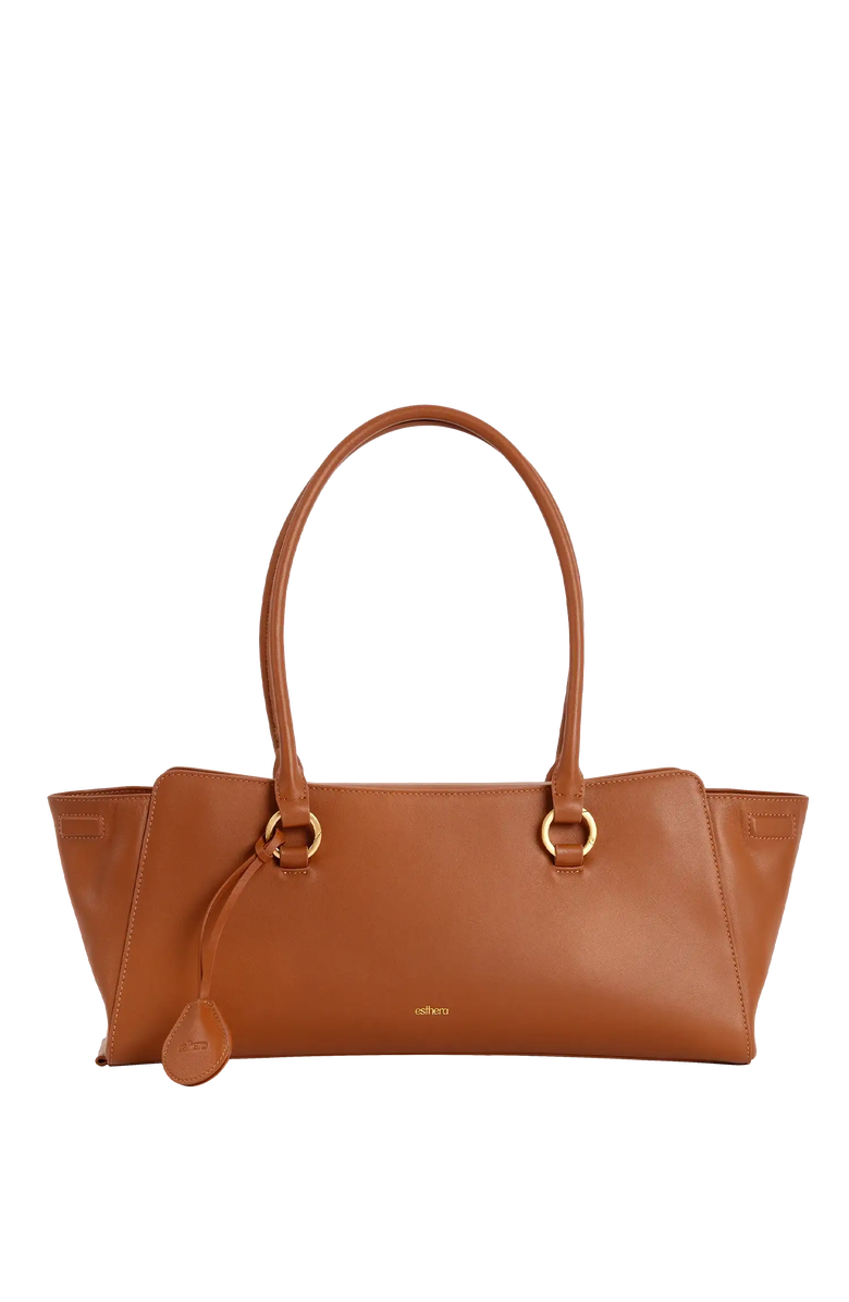 Esthera 5PM Leather Shoulder Bag, Alternate, color, Caramel