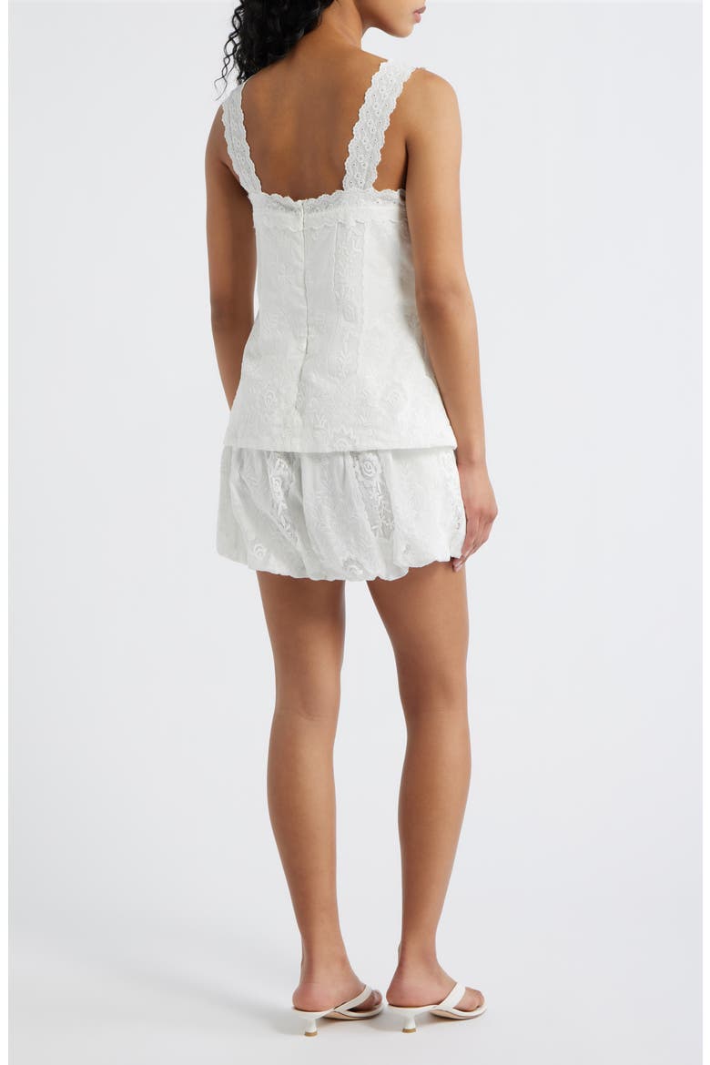 Pienza Lace Sleeveless Romper, Alternate, color, WHITE