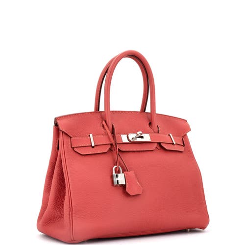 Pre-owned Hermes Hermes Birkin Handbag Red Togo With Palladium Hardware 30 In Red