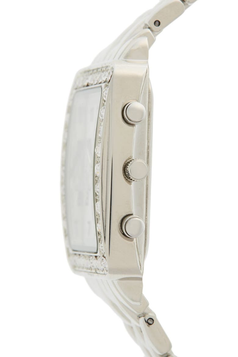 Crystal Bezel Watch, 30mm, Alternate, color, SILVER/ CRYSTAL