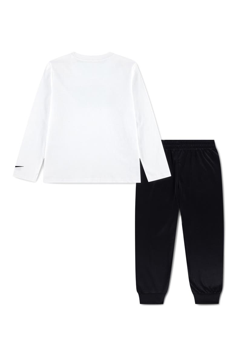 Kids' Swoosh Logo T-Shirt & Jogger Pants Set, Alternate, color, BLACK