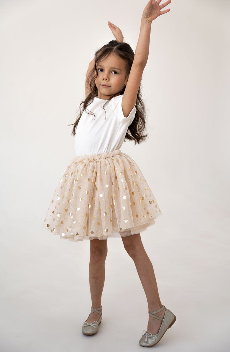 Mini Celebrities Gleam Tutu Skirt, Main, color, Sand Beige