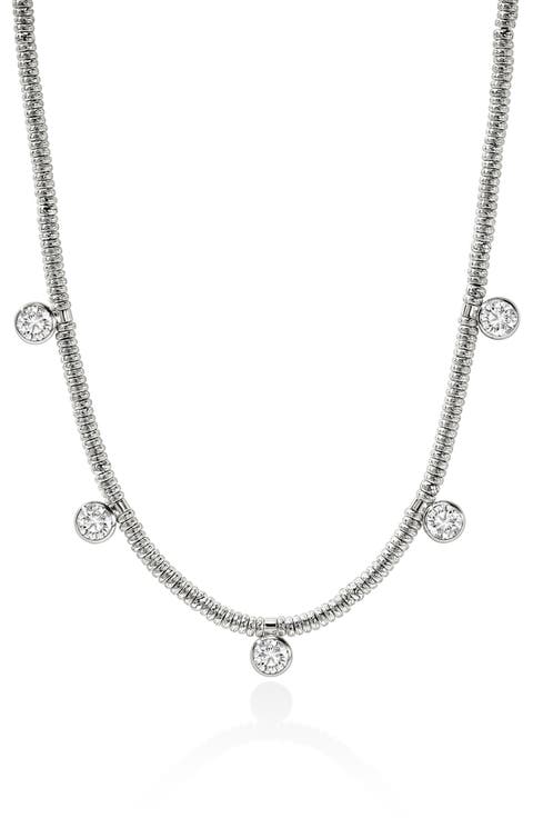 JH Lovestruck Lab Grown Diamond Heishi Station Necklace