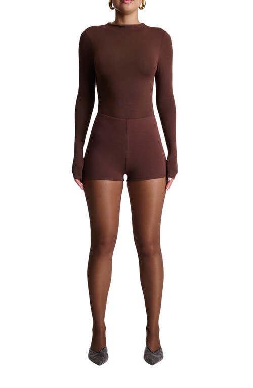 Naked Wardrobe High Waist Hot Shorts In Chocolate