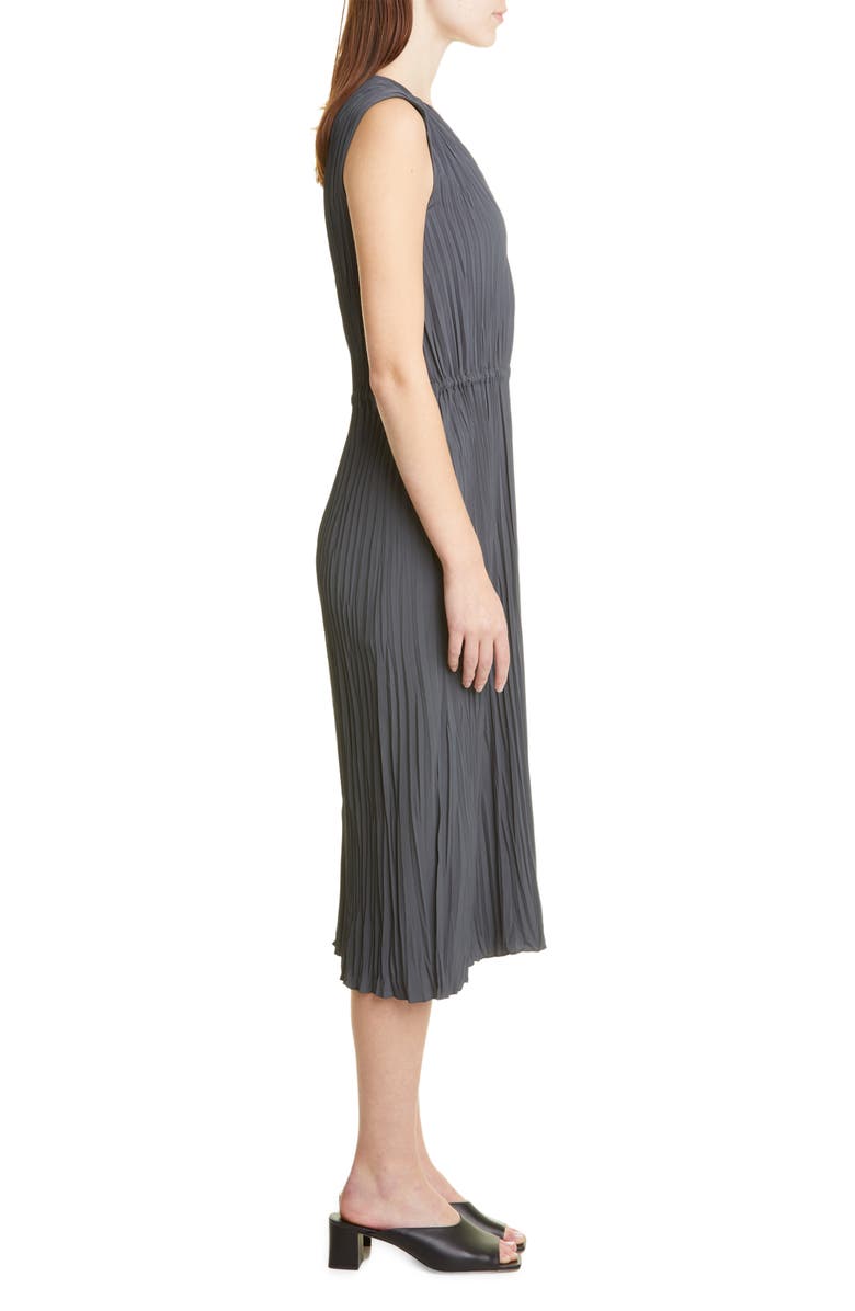 Vince V-Neck Pleated Dress, Alternate, color, 