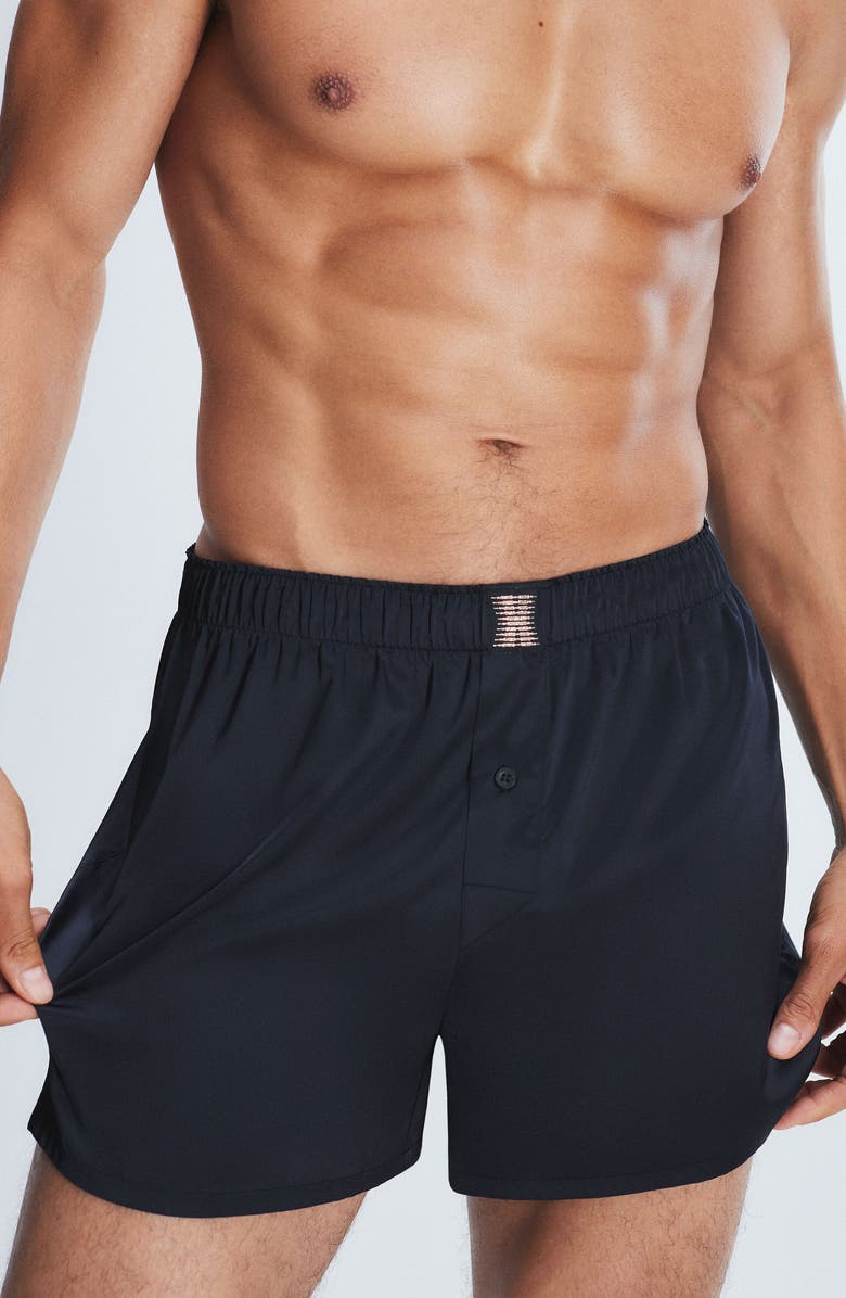 SAVAGE X FENTY Savage X Satin Boxers, Alternate, color, Black Caviar