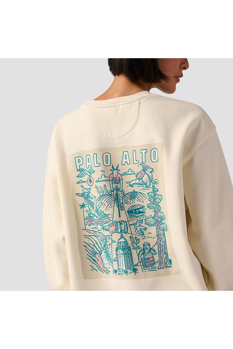 Palo Alto Poster Crew Sweatshirt, Alternate, color, Vintage White