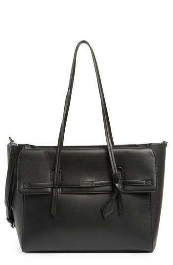 Steve Madden Reyden Belted Tote Bag In Black