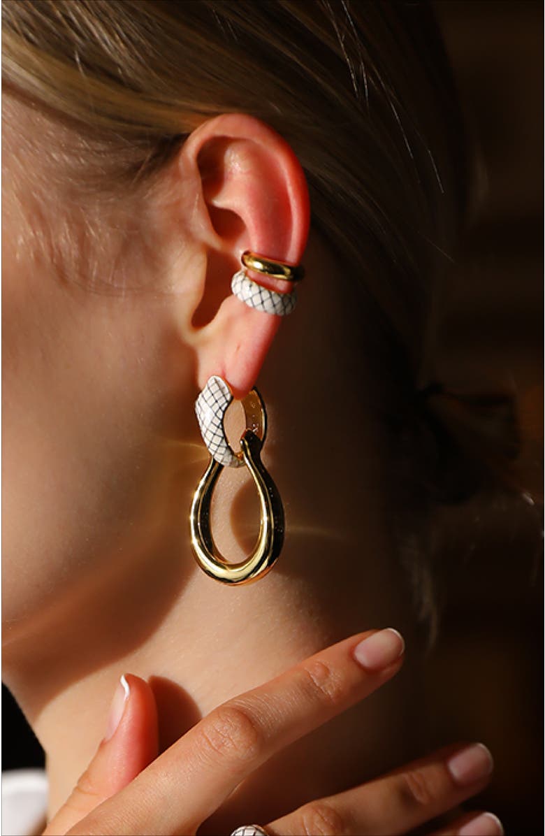 RC RETRO CHIC Uraeus Ear Cuff, Alternate, color, White & Gold