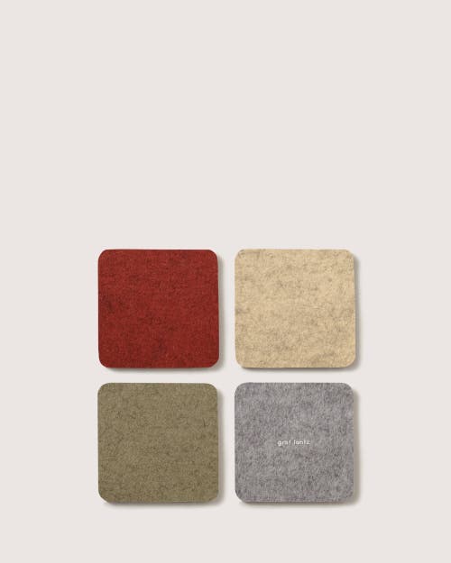Graf & Lantz Graf Lantz Bierfilzl Merino Wool Square Coaster Multi 4 Pack In Ikebana