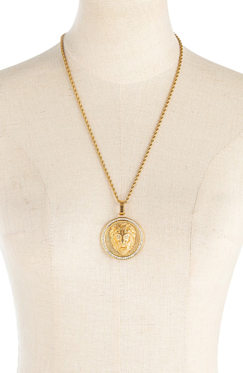 EYE CANDY LOS ANGELES Men's Lion Head Pendant Necklace, Alternate, color, Gold