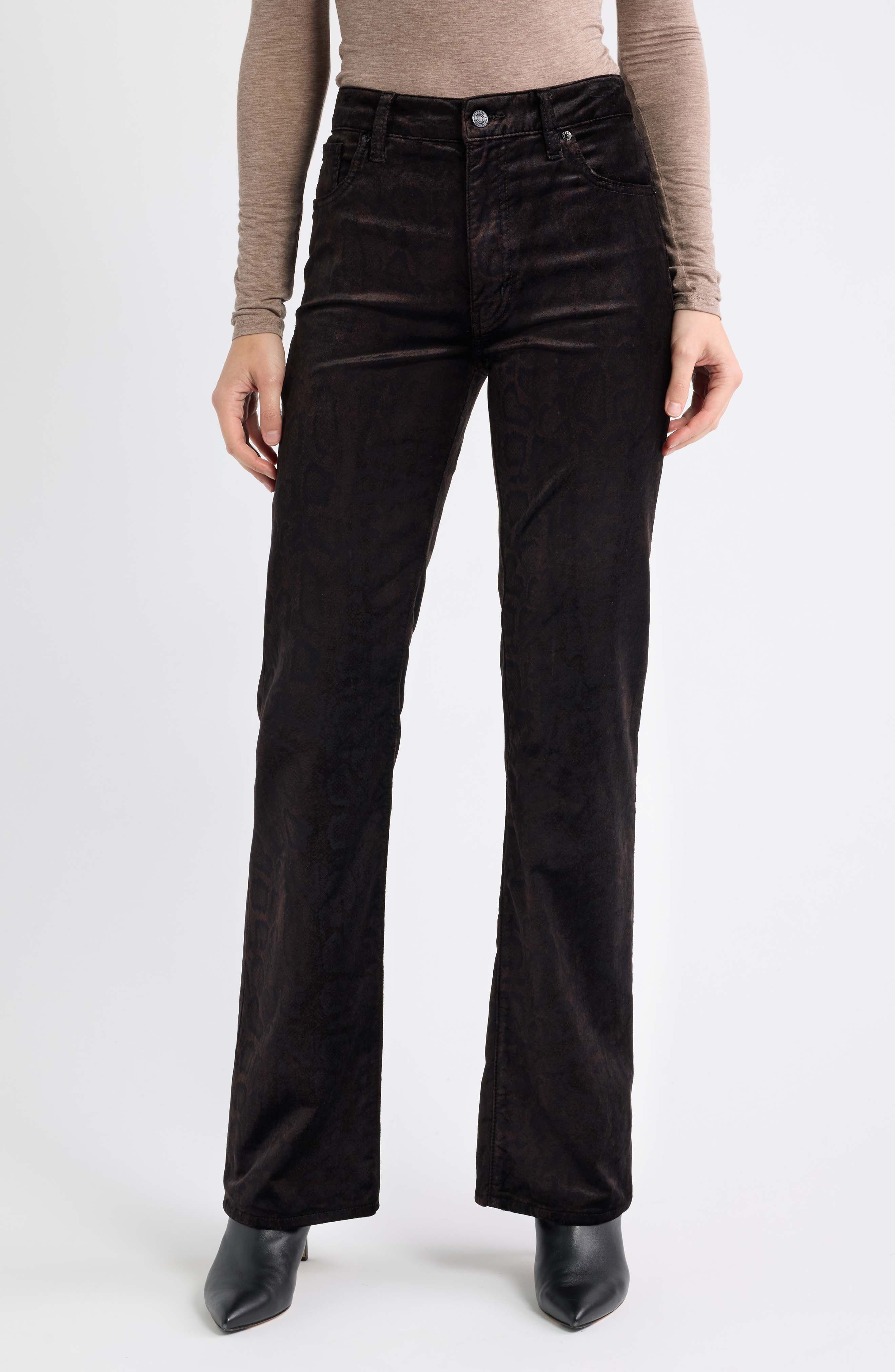 FRAME The Reboot Python Print High Waist Bootcut Velvet Jeans (Women ...