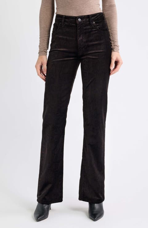 The Reboot Python Print High Waist Bootcut Velvet Jeans