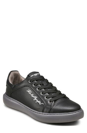 Karl Lagerfeld Paris Embroidered Signature Sneaker In Black