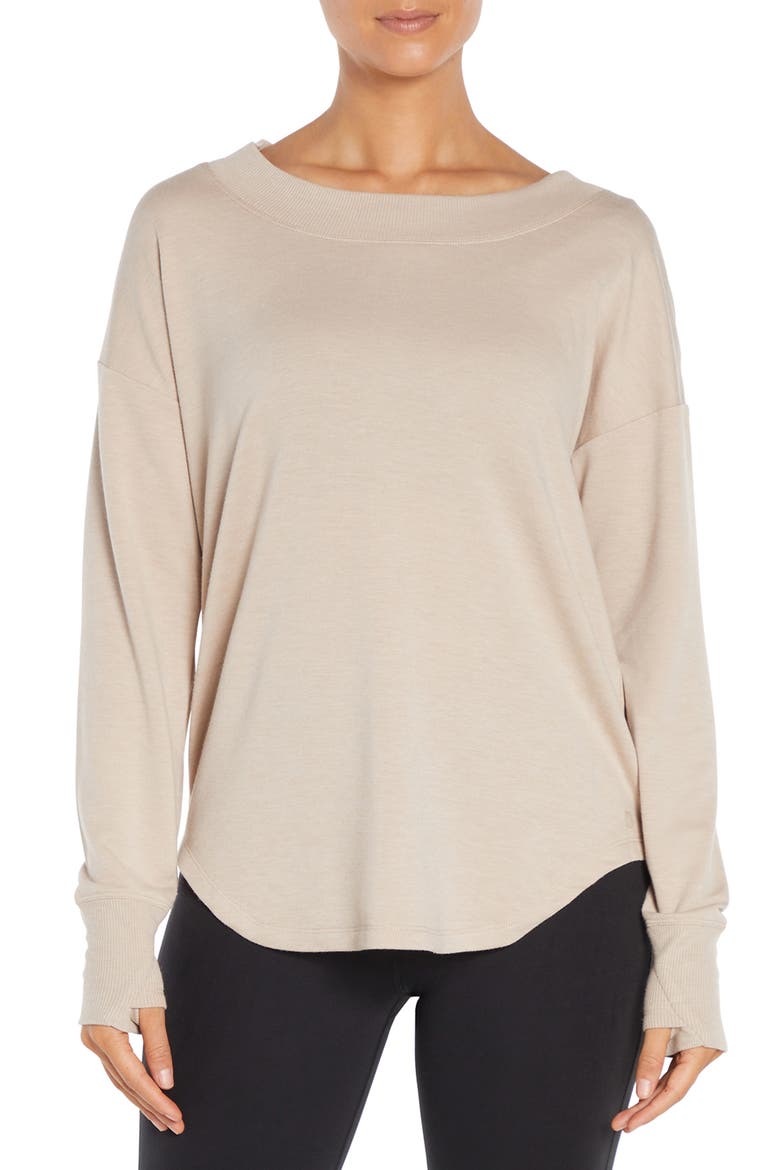Myla Keyhole French Terry Pullover, Main, color, EGRET
