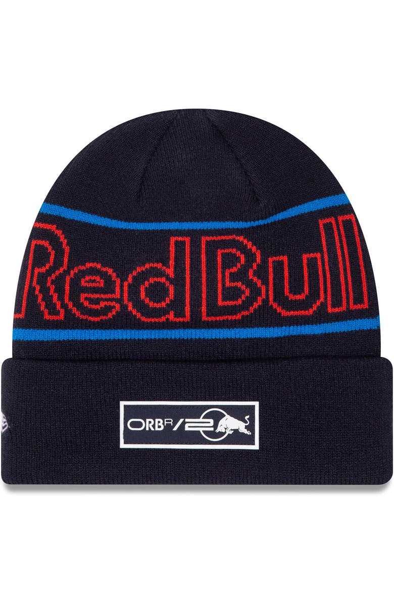 New Era Youth New Era  Navy Red Bull Racing Team Cuffed Knit Hat, Main, color, 