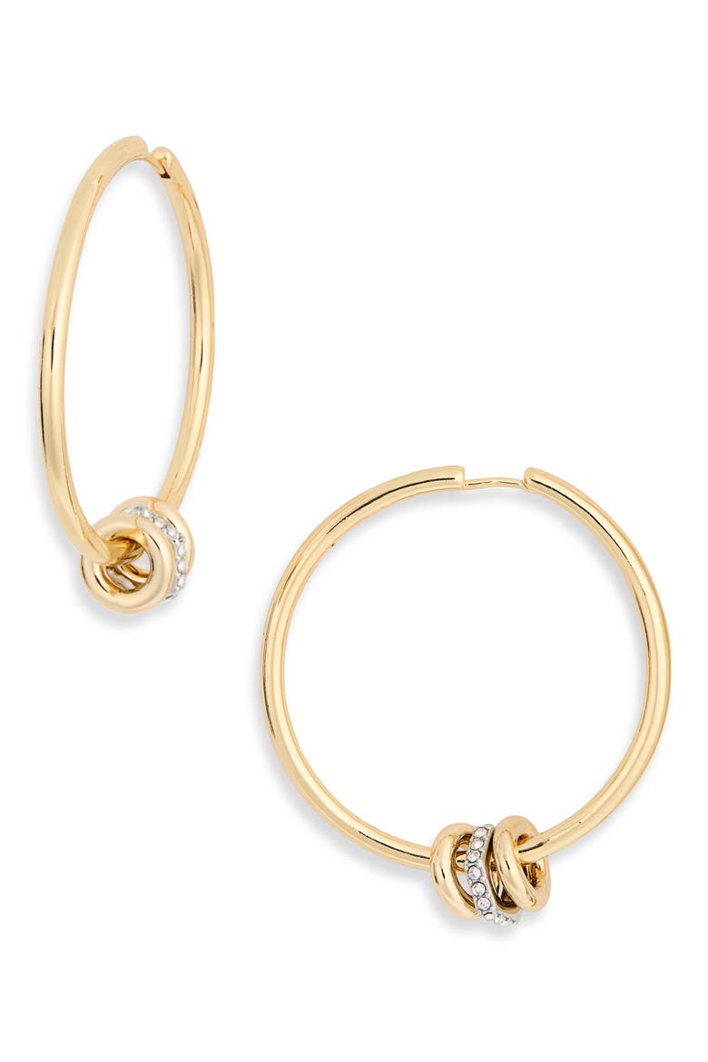 Rondel Hoop Earrings, Alternate, color, SHINY TWO TONE